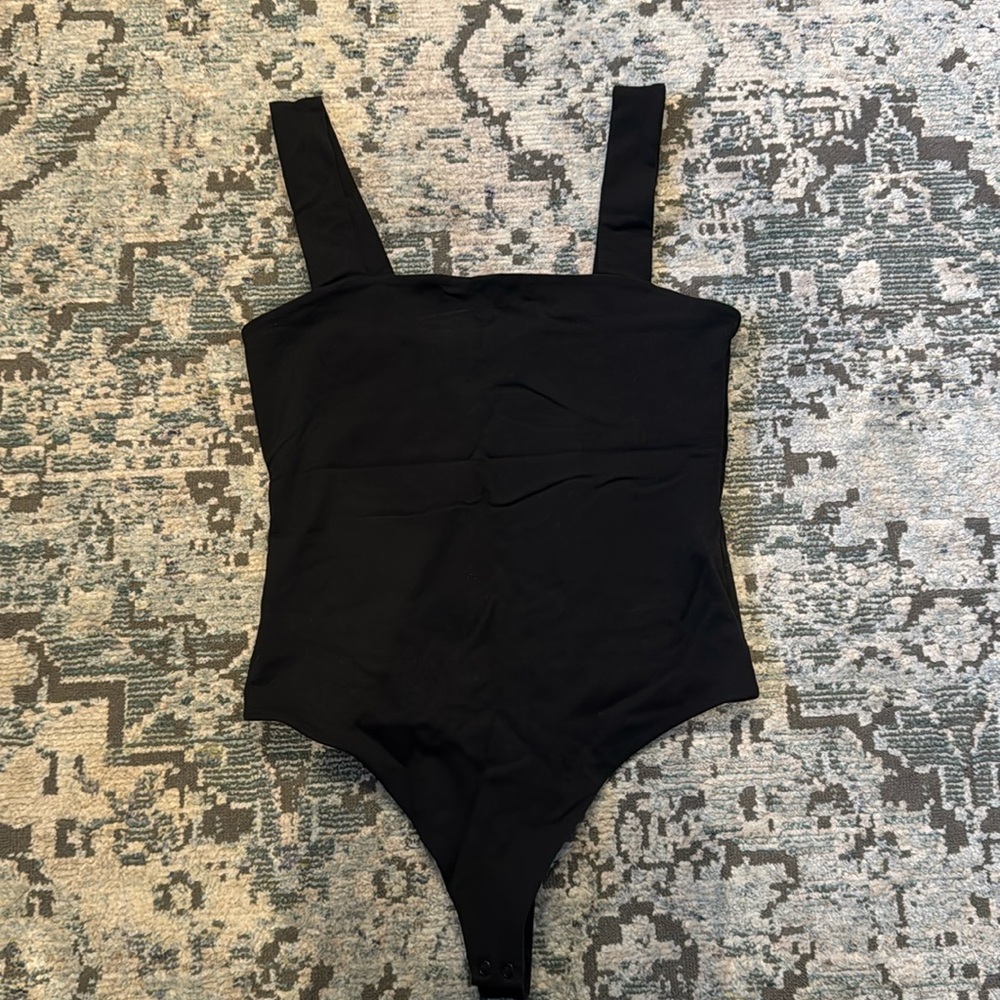 Nuuds Square Neck Tank Bodysuit - Black - M